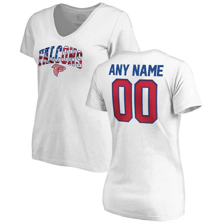 Women Customized Atlanta Falcons NFL Pro Line by Fanatics Branded Any Name & Number Banner Wave V Neck T-Shirt White,We sell and wholesale Women Customized Atlanta Falcons NFL Pro Line by Fanatics Branded Any Name & Number Banner Wave V Neck T-Shirt White on line form chian!